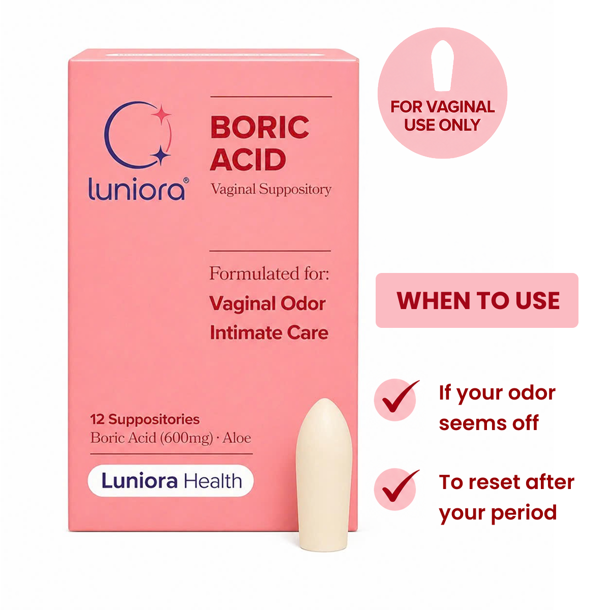 Boric Acid Vaginal Suppository