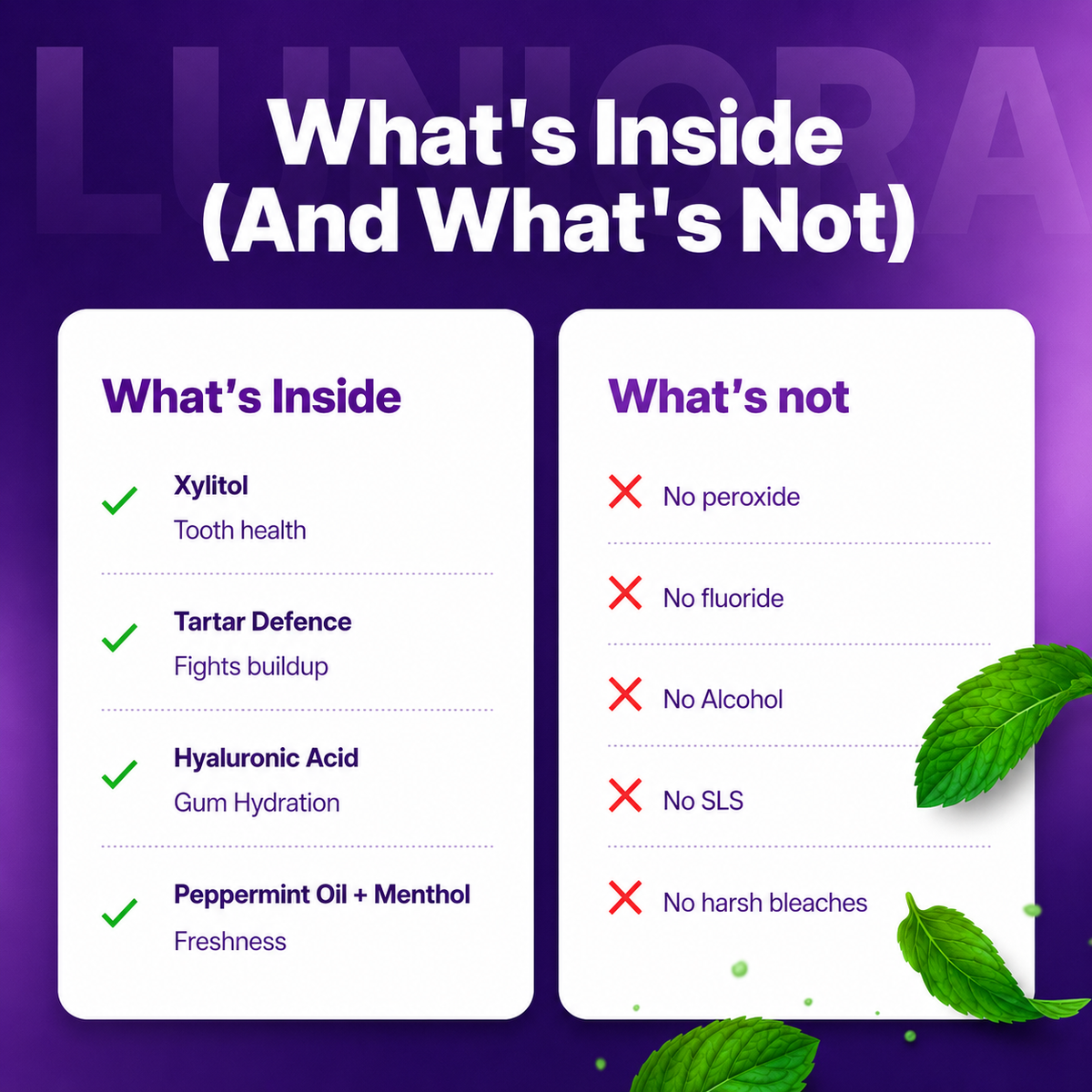 Luniora Purple Mouthwash - Instant Whitening