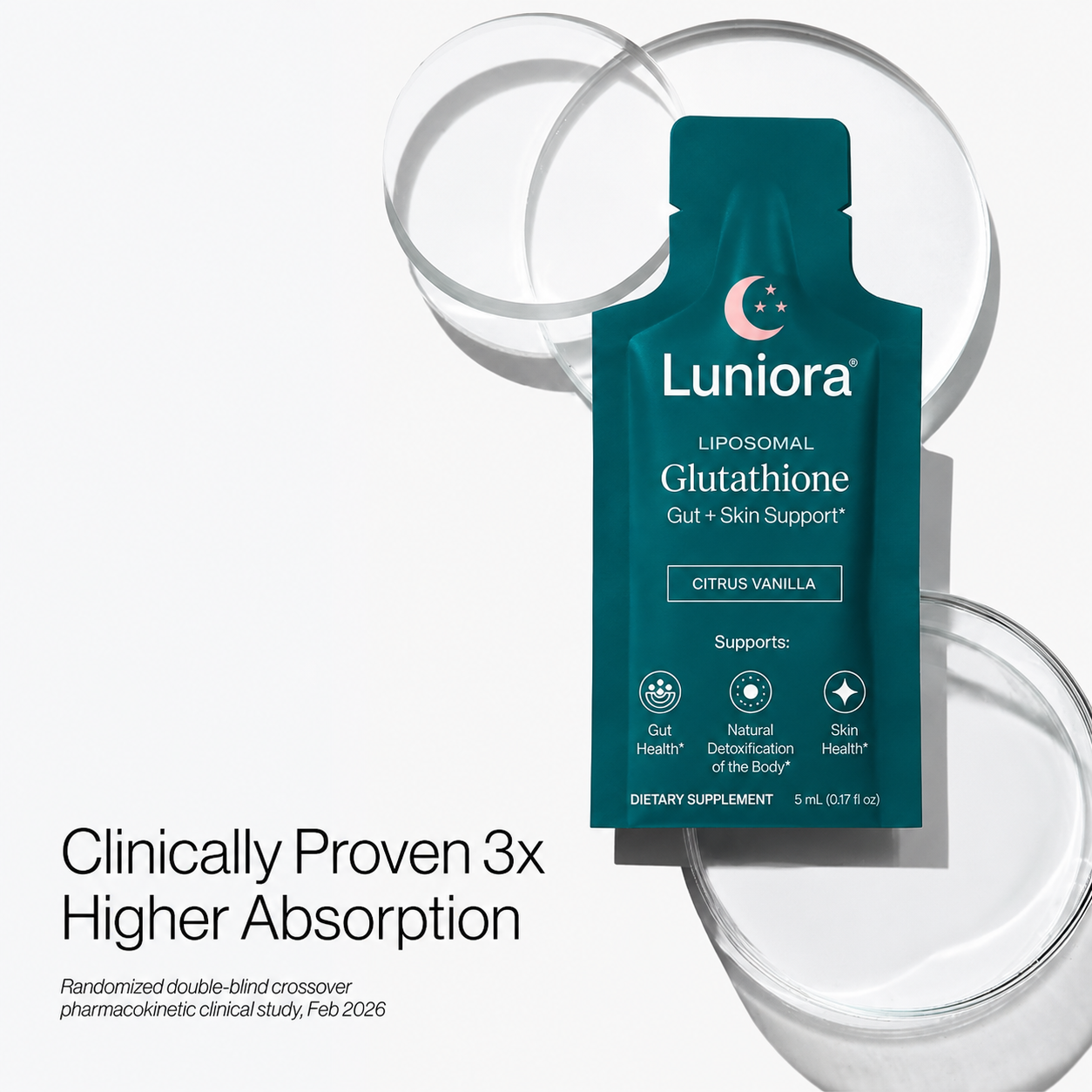 liposomal glutathione absorption study oral bioavailability human studies ESTHER FORMULA Strips (90 ct) liposomal glutathione clinical studies bioavailability Liposomal Glutathione Luniora